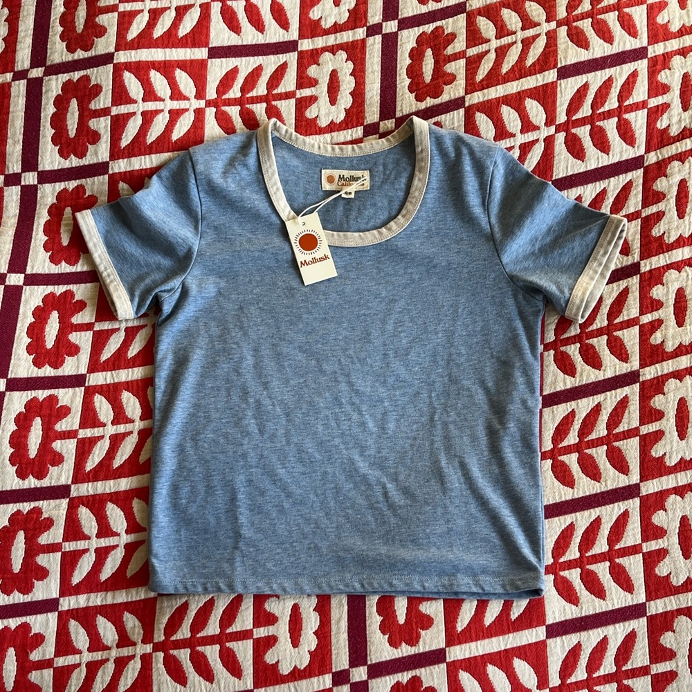 Mollusk Ringer T- Shirt Blue BNWT